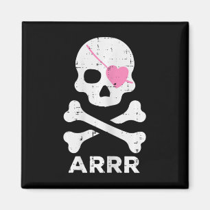 Arrr Pirate Heart Eyepatch Halloween Women Toddler Magnet