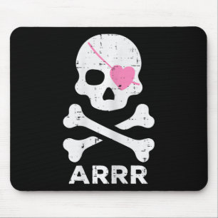 Arrr Pirate Heart Eyepatch Halloween Women Toddler Mouse Pad
