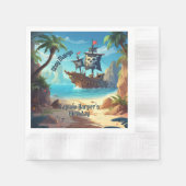 Arrr-some Pirate Island Ship Birthday Paper Napkin (Front)