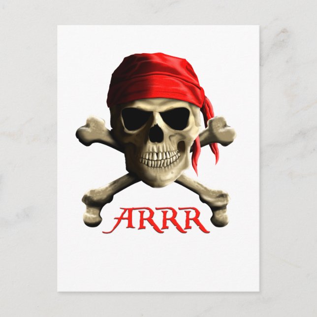 ARRR Talk Like A Pirate Jolly Roger Postcard (Front)
