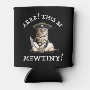 Arrr! This Be Mewtiny! Pirate Cat Can Cooler