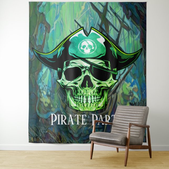 ARRRH Pirate Party Skull  Tapestry (In Situ)