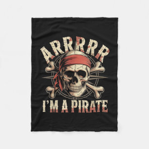 Arrrr a pirate funny skull crossbones halloween fleece blanket