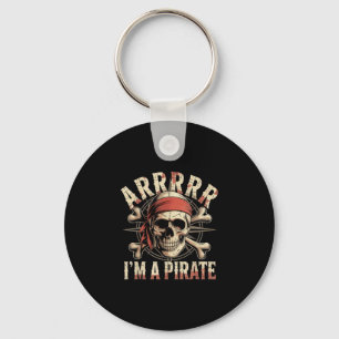 Arrrr a pirate funny skull crossbones halloween key ring