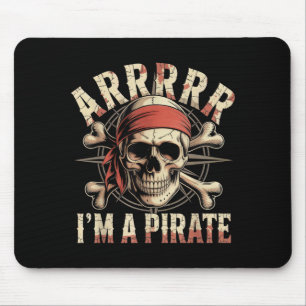Arrrr a pirate funny skull crossbones halloween mouse pad