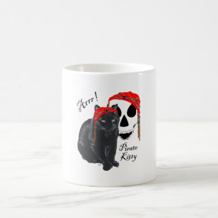 Arrrr! Black Cat Pirate Kitty Coffee Mug