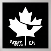 "ARRRR EH" Canadian Pirate Maple Leaf Poster