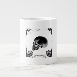 Ars Longa Vita Brevis Gothic Skull Rose Memento Mo Large Coffee Mug
