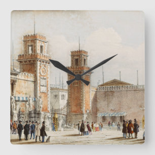 Arsenal of Venezia by Lorenzo Kirchmayr Square Wall Clock