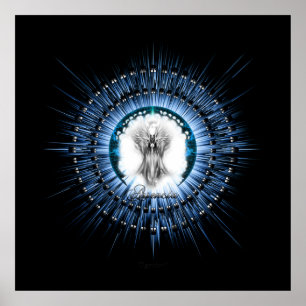 Arsencia Ethereal Silver Light Fractal Art Poster