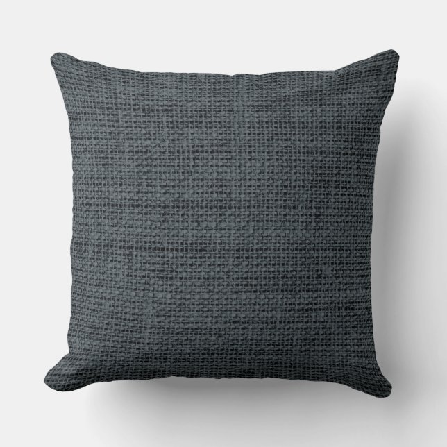 Arsenic burlap linen background cushion (Front)