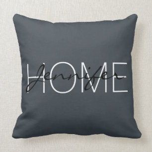 Arsenic colour home monogram cushion