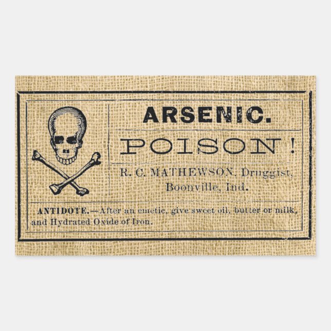 Arsenic Label on Burlap (Front)