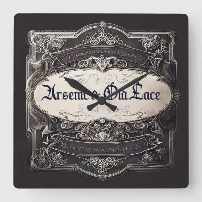 Arsenic & Old Lace Victorian  Square Wall Clock (Front)