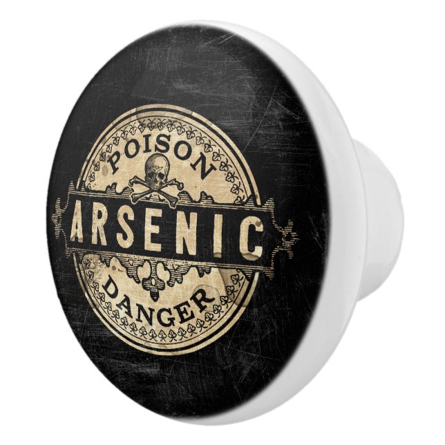Arsenic Vintage Style Poison Label Ceramic Knob (Right)