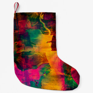 art abstract colorfur vibrant paper backgroundart, small christmas stocking