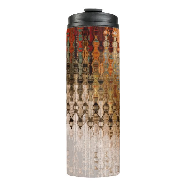 art abstract colourful geometric intersection back thermal tumbler (Front)