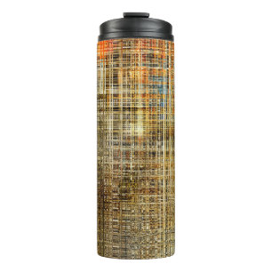 Art abstract colourful geometric intersection back thermal tumbler