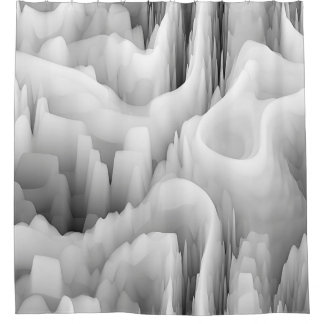 art abstract fractal wave blurred monochrome backg shower curtain