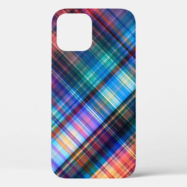 art abstract geometric diagonal pattern rainbow ba Case-Mate iPhone case (Back)