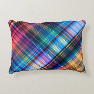 art abstract geometric diagonal pattern rainbow ba decorative cushion