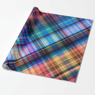 art abstract geometric diagonal pattern rainbow ba wrapping paper