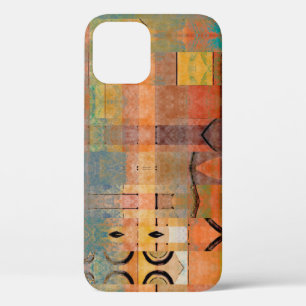 art abstract geometric horizontal stripes pattern iPhone 12 case