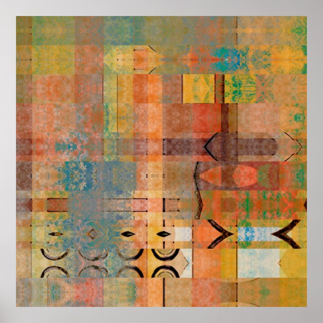 art abstract geometric horizontal stripes pattern  poster (Front)