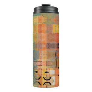 art abstract geometric horizontal stripes pattern thermal tumbler