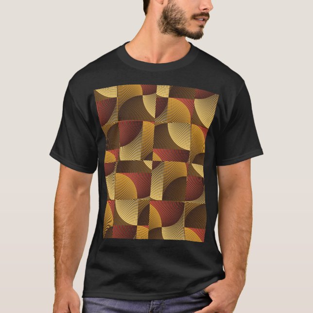Art Abstract Geometric Textured Background T-Shirt (Front)