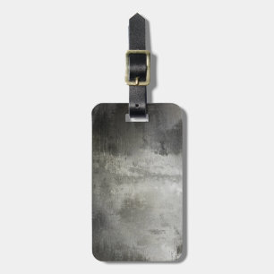 art abstract grunge black and white textured luggage tag