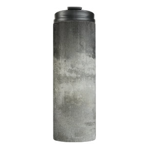 art abstract grunge black and white textured thermal tumbler