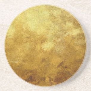 art abstract painted background in golden colour coaster