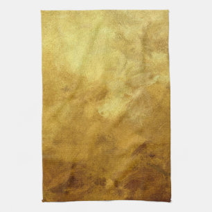 art abstract painted background in golden colour tea towel