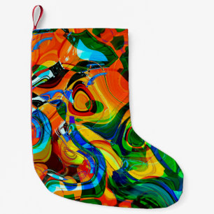 art abstract vibrant colorful background, seamless small christmas stocking
