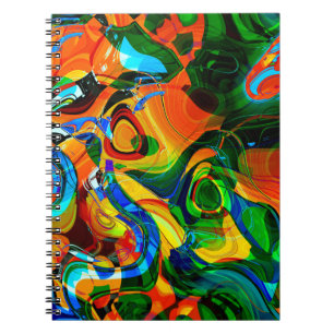 art abstract vibrant colourful background, seamles notebook