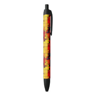 Art abstract vibrant rainbow geometric pattern black ink pen