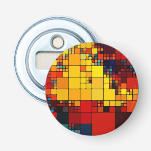 Art abstract vibrant rainbow geometric pattern bottle opener