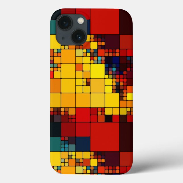 Art abstract vibrant rainbow geometric pattern Case-Mate iPhone case (Back)