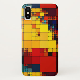 Art abstract vibrant rainbow geometric pattern iPhone x case