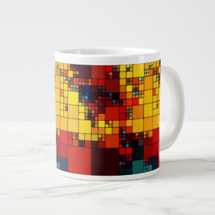 Art abstract vibrant rainbow geometric pattern large coffee mug