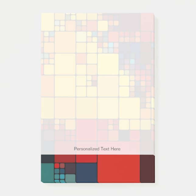 Art abstract vibrant rainbow geometric pattern post-it notes (Front)