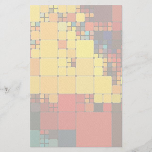 Art abstract vibrant rainbow geometric pattern stationery (Front)