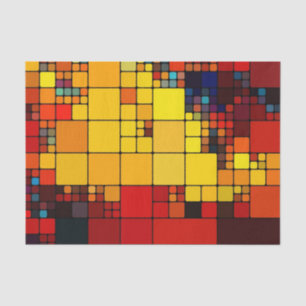 Art abstract vibrant rainbow geometric pattern tissue paper
