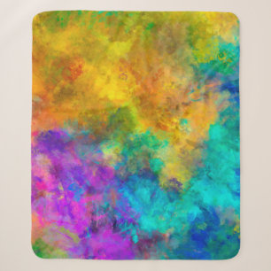 art abstract vibrant rainbow painted background wi sherpa blanket