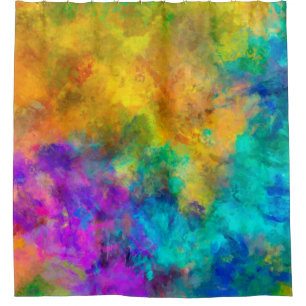 art abstract vibrant rainbow painted background wi shower curtain