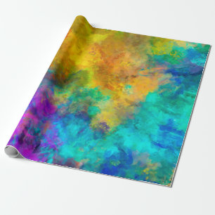 art abstract vibrant rainbow painted background wi wrapping paper