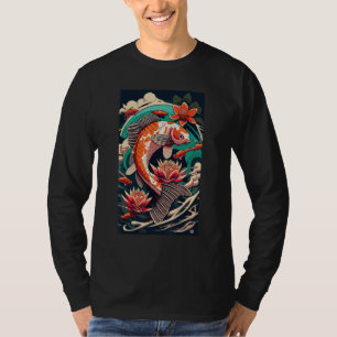 Art Aesthetic Koi Fish Graphic Samurai Japanese T-Shirt