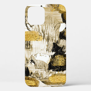 Art and Gold. Trendy color with golden paint and s iPhone 12 Case