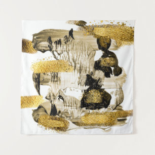 Art and Gold. Trendy color with golden paint and s Tapestry